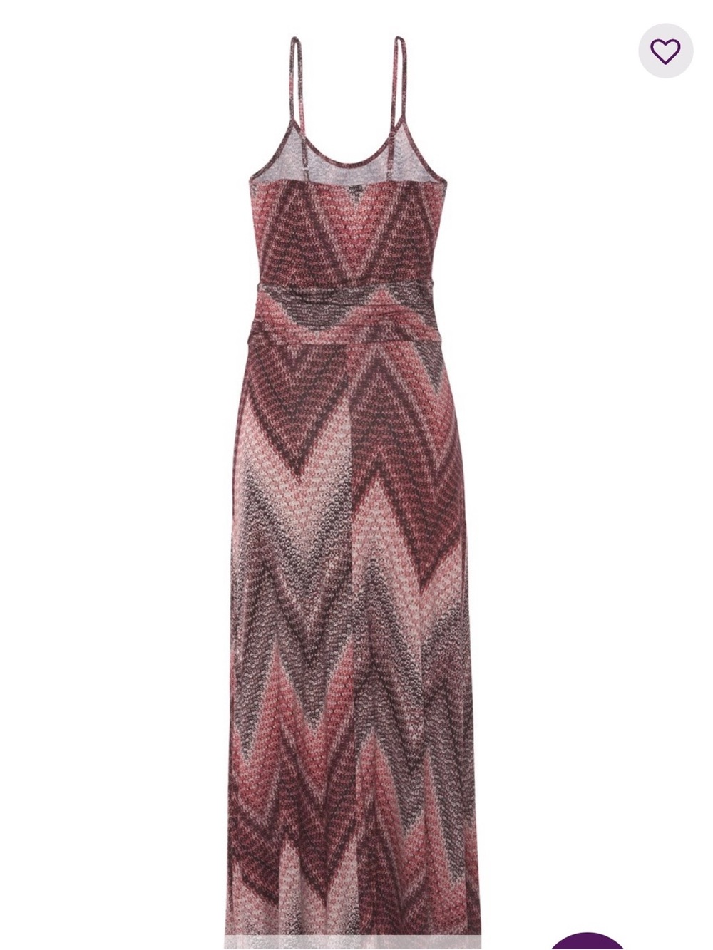 Sleeveless Chevron Maxi Dress in Mauve and Ivory - Picture 4 of 5